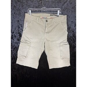 Rockstar Sushi Cargo Chino Shorts Mens 32 Brown Button Fly Zipper Accent